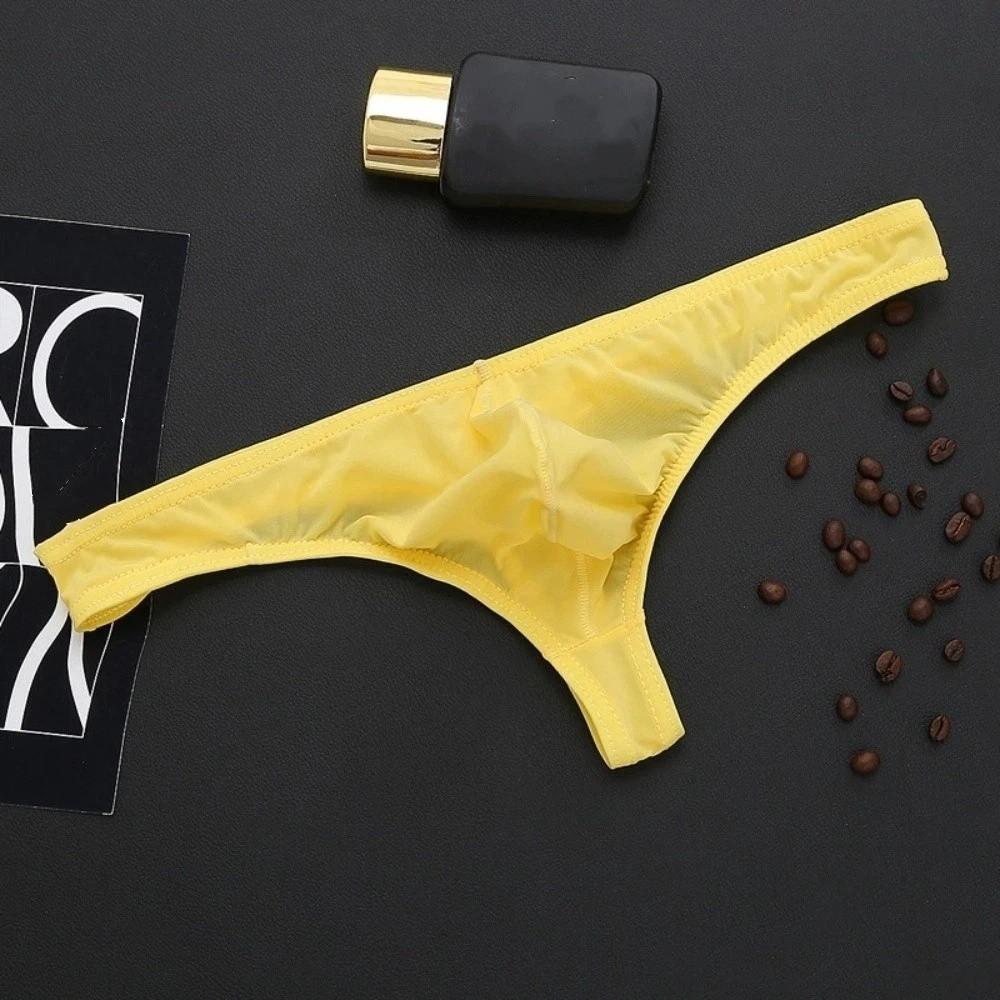 Transparent Ice Silk Thongs Large Size Mesh Underpants Breathable Men's Underwear Men
