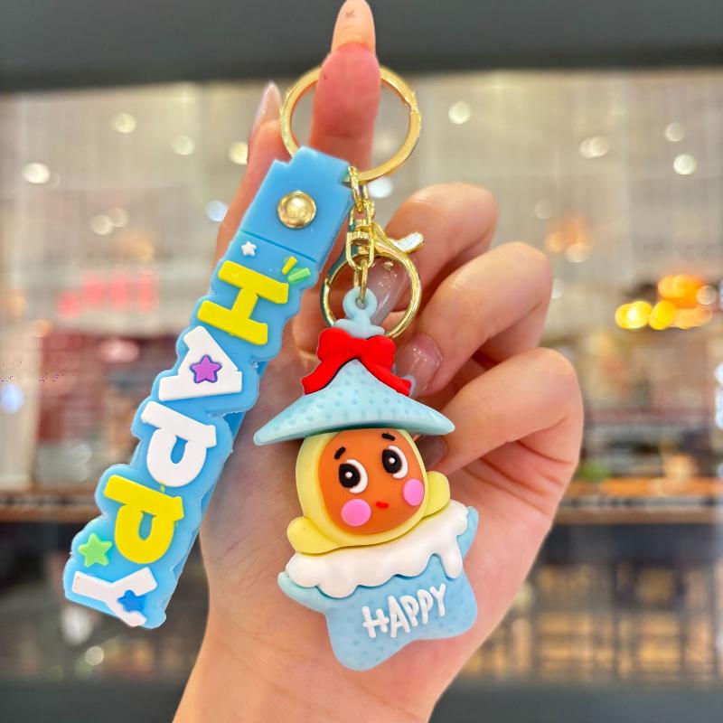 

Cute Star Cookie Man Keychain Cartoon Bag Accessory Charm Decoration Phone Hangings Toys Gifts