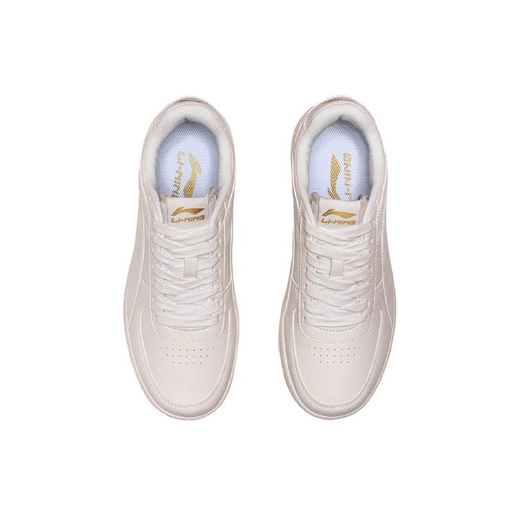 Li Ning Synthetic Leather Low Top Skateboard Shoes Men's White AGCP347-1