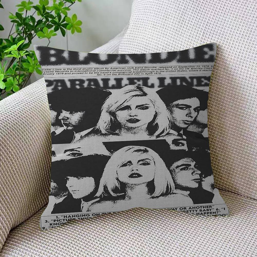 Rock Band B-Blondie Pillow Gift Home Office Decoration Bedroom Sofa Car Cushion Cover Case 45x45