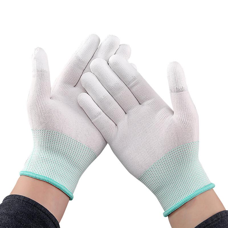 Nylon PU Coated Finger Work Gloves (12 Pairs)
