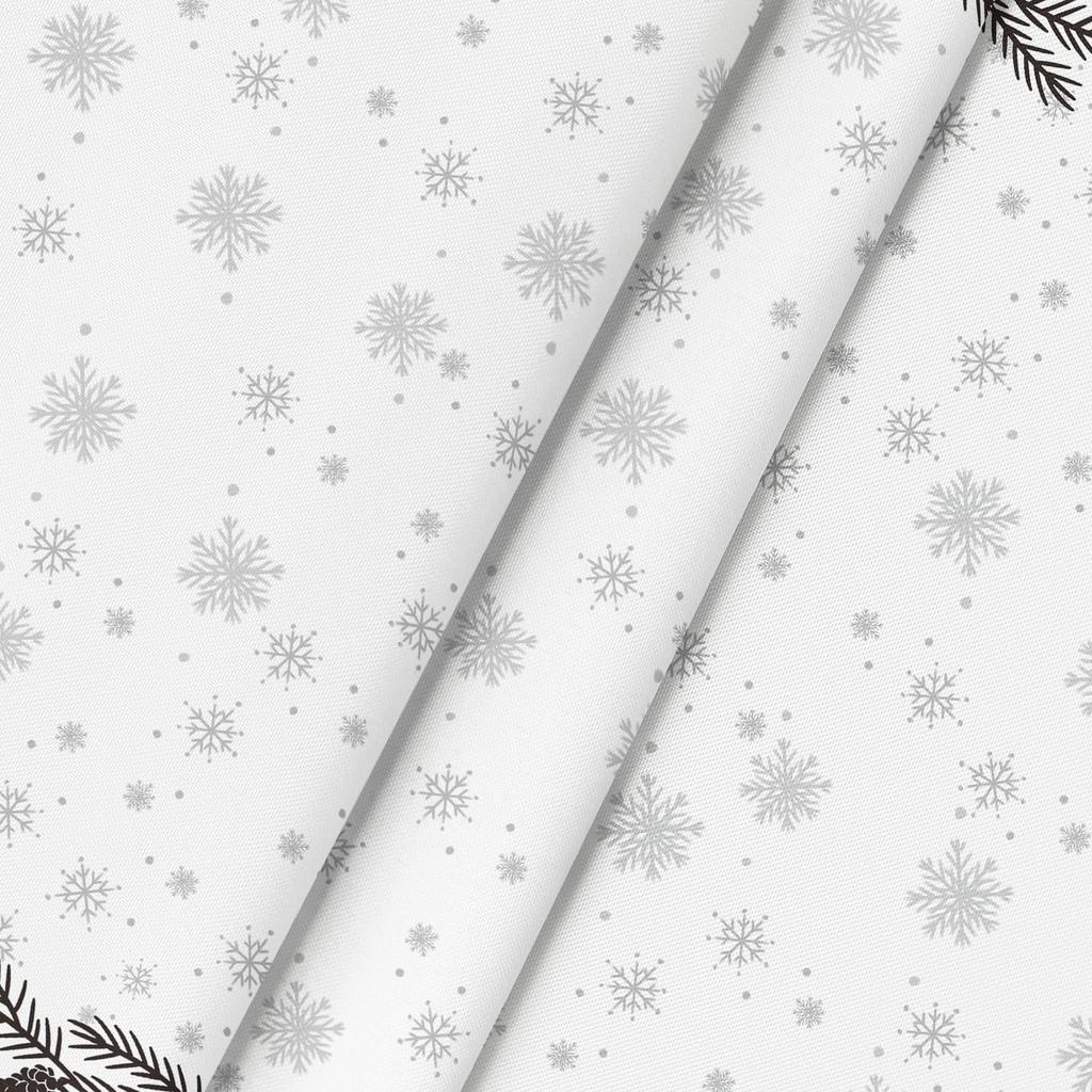 Merry Christmas Pine Snow Xmas Ball Waterproof Tablecloth Table Decor Winter Xmas Kitchen Dining Tablecloth Christmas Decoration