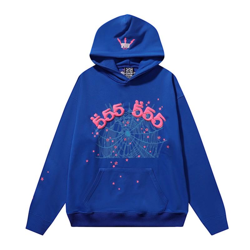 Unisex Oversized Hoodie With Spiderweb Foil Print Hip Hop Streetwear Cotton Sweatshirt