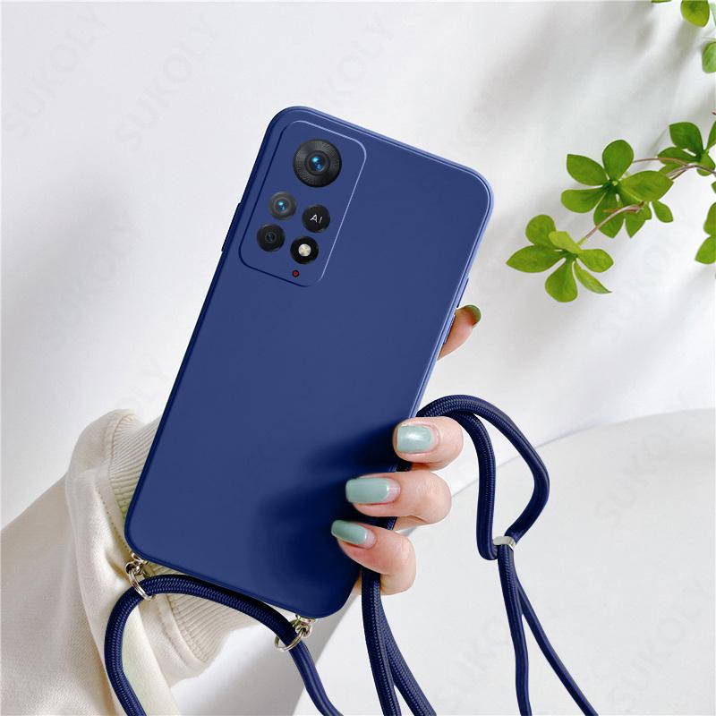 Soft TPU Silicone Lanyard Phone Case For Xiaomi 13T Redmi Note 11 12 13 Pro 5G 11T 13T Pro Poco X5 F6 Pro 11S Crossbody Cover