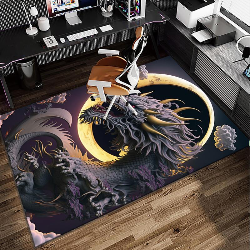 Mythical Dragon Flight Office Rug Chair Mat, Entryway Carpet, Suitable for Front Door, Bedroom, Living Room, Desk, Holiday Gift