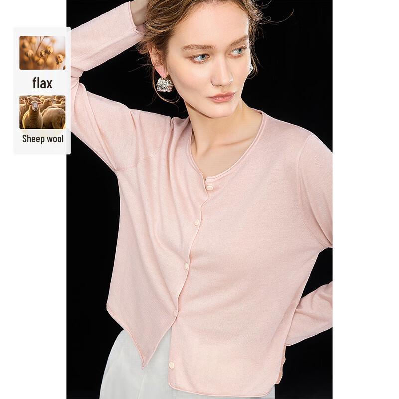 Wudao Women s Elegant Round Neck Knit Sweater M