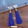 Vintage embroidery earrings hairpin classical temperament Miao peacock flower fringed earrings hair accessories set women