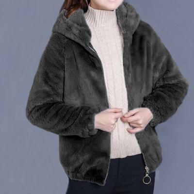 Fleece Thickened Jacket Women's Tide Winter Double-sided Fleece Warm Hooded Sweater Zipper Cardigan Jacket Women