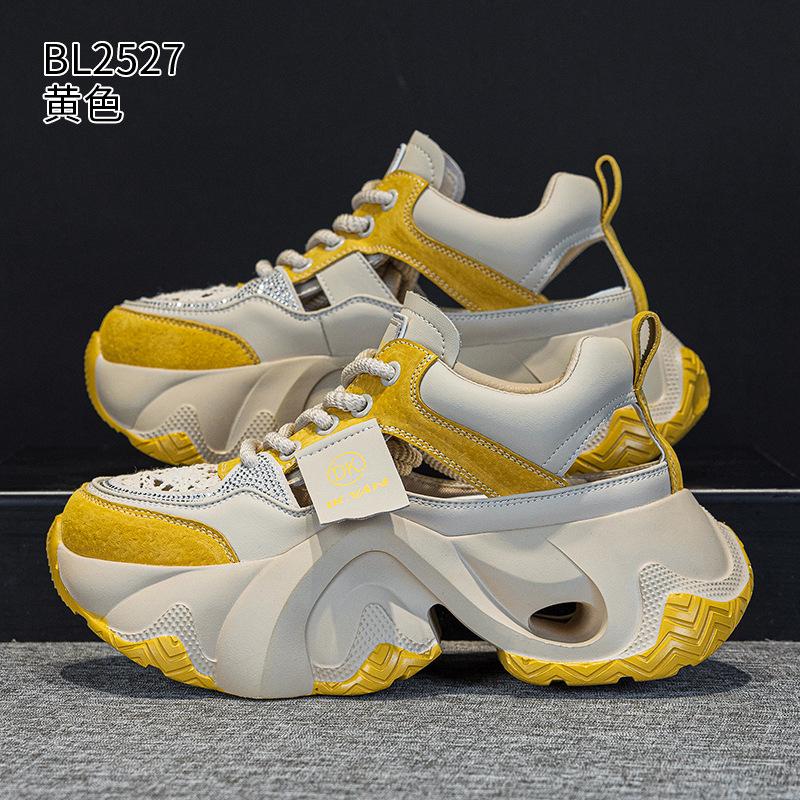 Mesh Hollow Dad Shoes New Thick-soled Heightening and Breathable Sports and Leisure Shoes In Summer