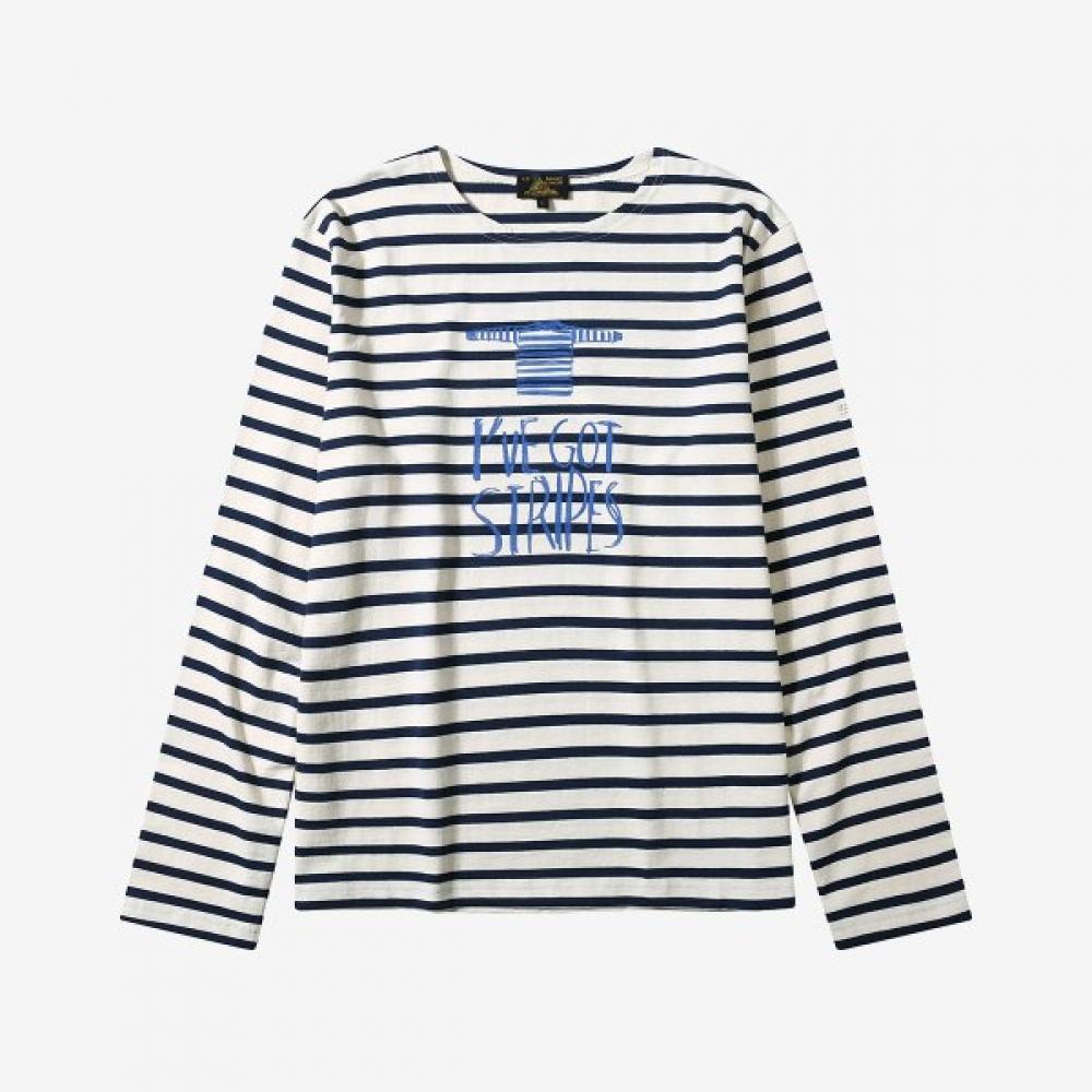 Le MonT SainT Michel CoTTon STripe LeTTering T shirT whiTe lrva0Ts34w 40