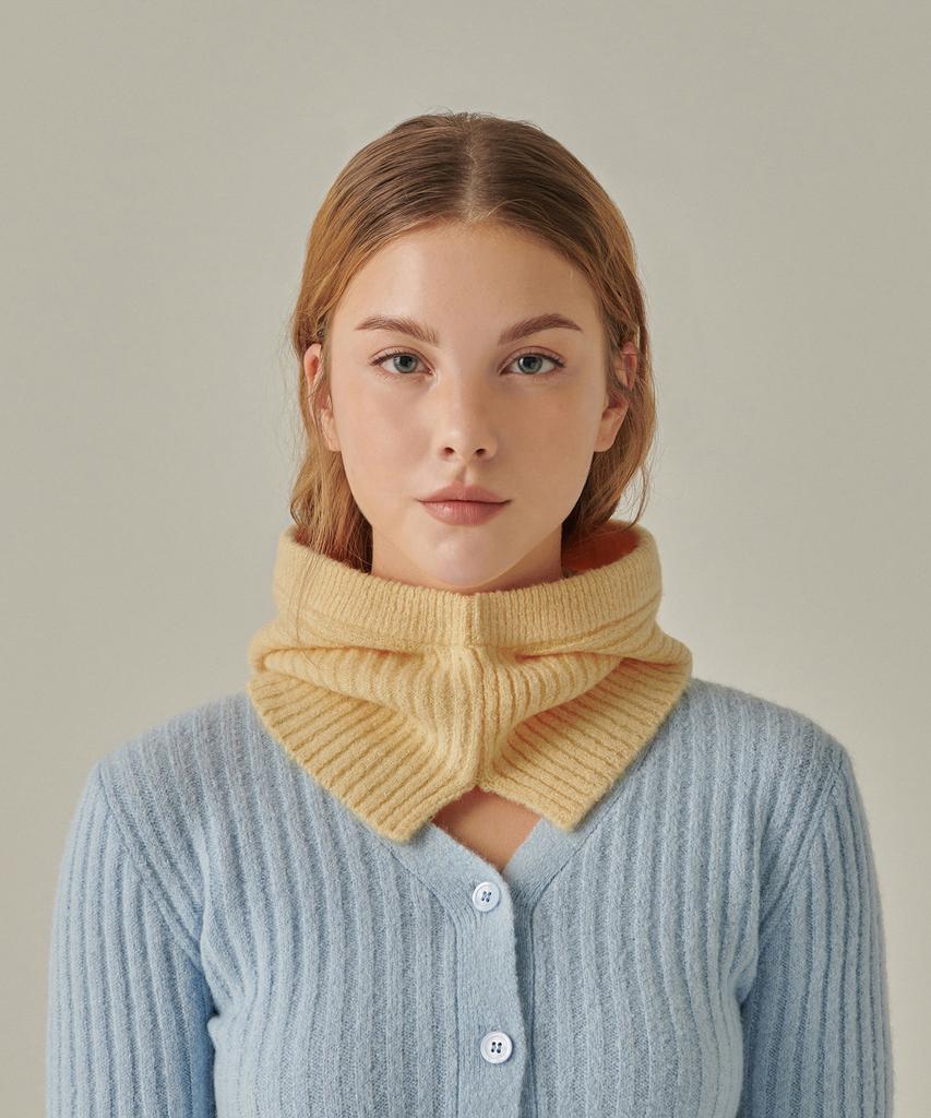 MUSINSA STANDARD WOMAN Women'S Soft Boucle Knit Balaclava [Yellow]