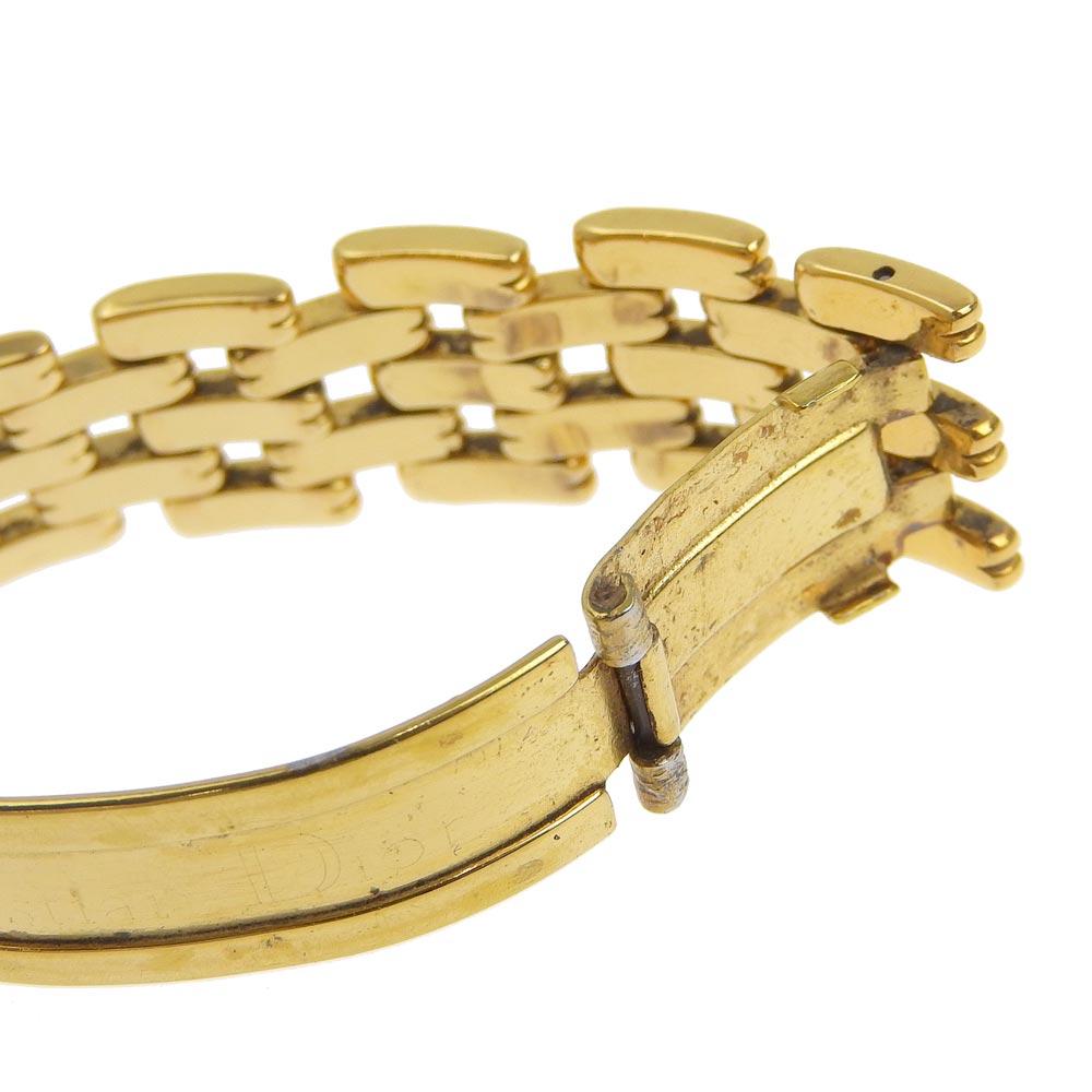 Dior Bagira Watches 46.154.3 blackDial Plated Gold Quartz Analog display Women Used