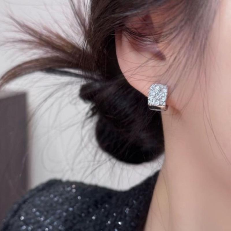 Exquisite Square Stud Earrings - High-End, Double-Sided Luxury Earrings for Women, Versatile and Trending for a Stylish Look.