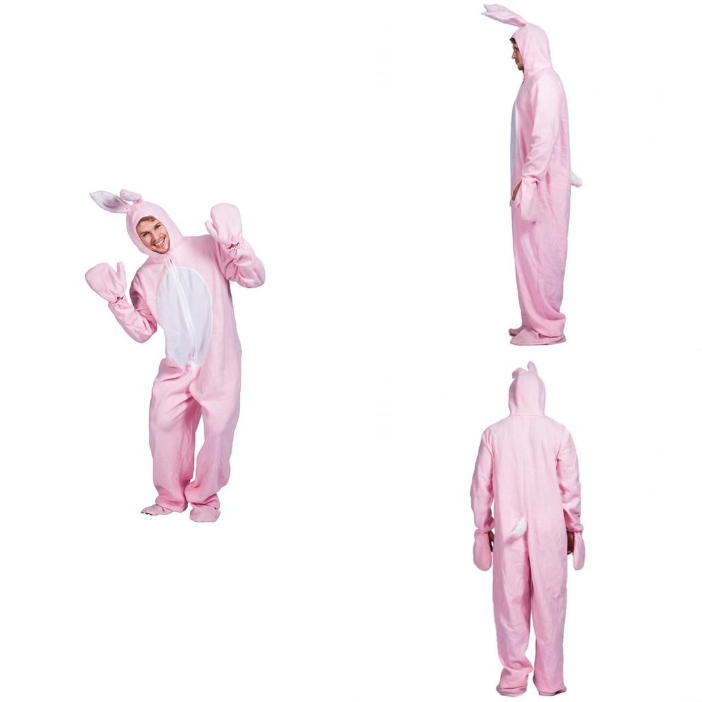 Pink Bunny Costume For Adults With Polyester Material For Cosplay And Halloween Parties