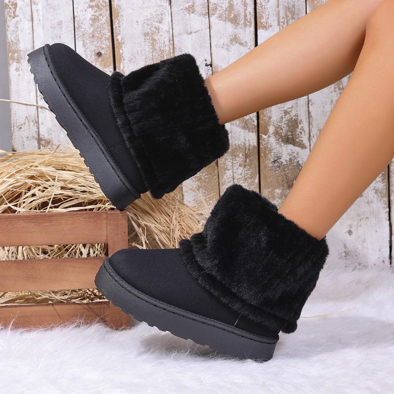 New Style Shoes Thick-soled Sleeve Plush Snow Boots Women's Mid-calf Boots