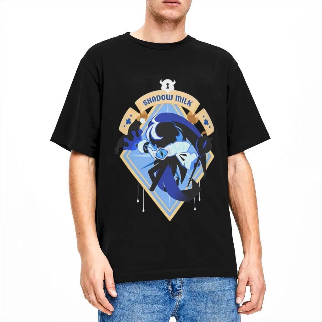 Shadow Milk Cookie Run Kingdom T Shirts Men Women 100 Cotton Leisure TShirts O Neck Cartoon Anime Tee Shirt Clothing Printed