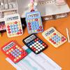 Cartoon Calculator with 12-Digit LCD Screen & Color-Coded Mechanical Keys Cute Desktop Calculator Portable Calculator for Office School Home