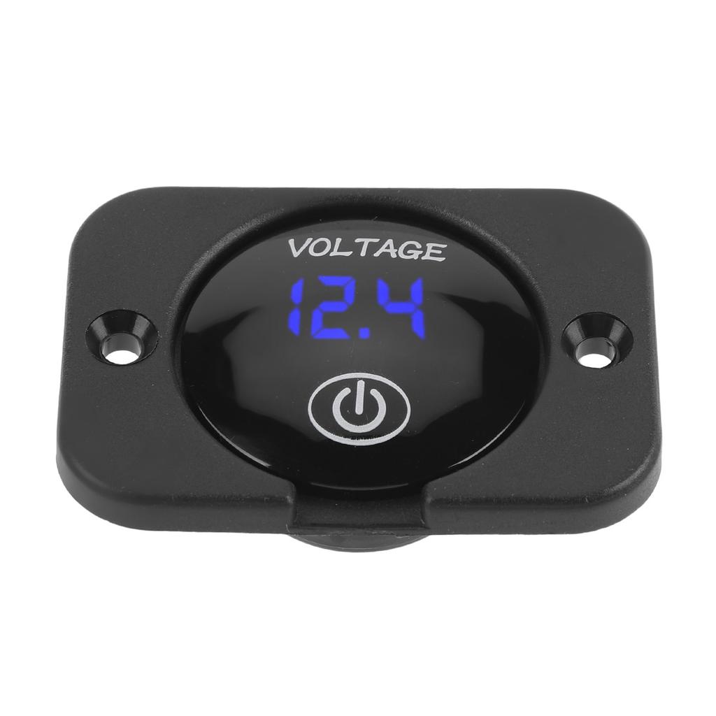 Voltage Gauge with Touch Switch 5 To 48V LED Digital Display Water Resistant Voltmeter Panel for Boat Marine Motorcycle