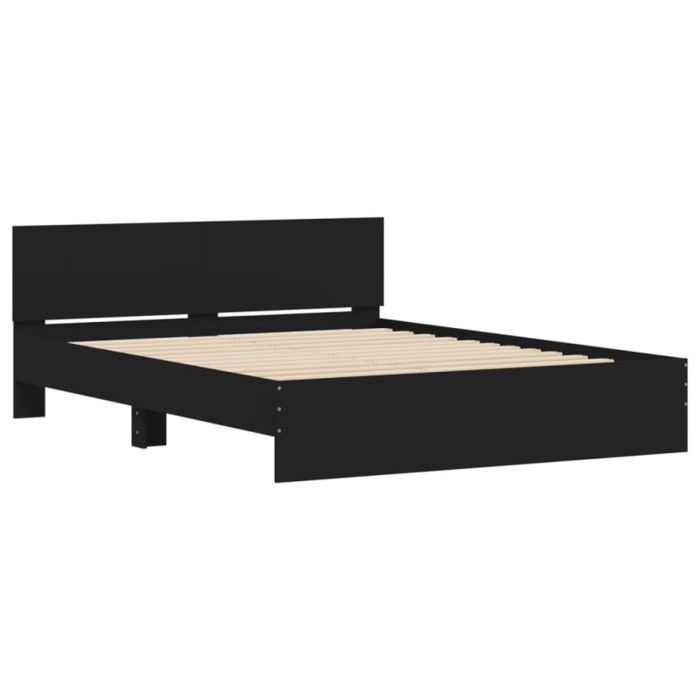 VidaXL Bed Frame with Headboard Black 140x190 Cm 3207498