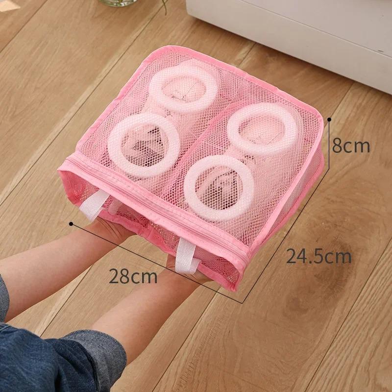 1pc Shoe Washing Hanging Bag Household Anti-deformation Washing Bags Home Using Protects Shoes Mesh Bag Laundry Storage Organiza