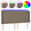 VidaXL Tête de Lit à LED Meuble de Chambre à Coucher Accessoire de Lit Double Tête de Cadre de Lit Intérieur Taupe 3124312