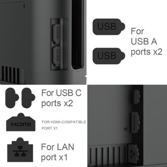 Silicone Dust Cover for Nintendo Switch 2 USB A/C LAN Port Dust Protector 6-In-1