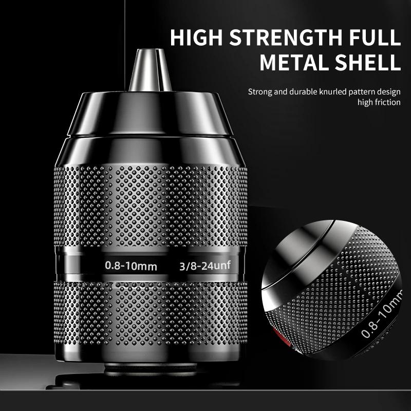 Adaptor de conversie rapidă cu mandrină de burghiu fără cheie 1/2 3/8 UNF Mount 2 ~ 13 mm 0,8 ~ 10 mm mandrine de burghiu cu auto-strângere pentru șurubelniță