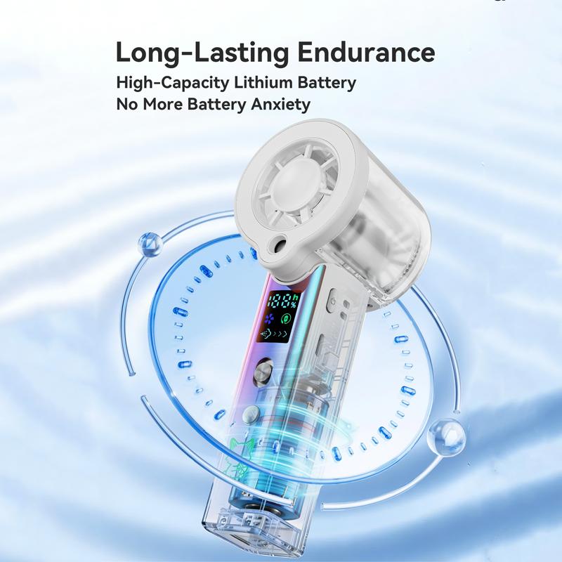 Portable Handheld Fan with Semiconductor Refrigeration Ice Compress 100 Gear Speed Rechargeable Low Noise for Outdoor Travel