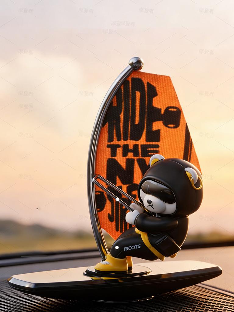 Creative ornament BOBO Bear surfing Car Dashboard Ornament rotational diffusion Aroma Diffuser Creative car Fragrance Interior