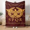 1pc Eagle SPQR Throw Blanket Soft Flannel, Cozy All Season Polyester Perfect for Home, Office