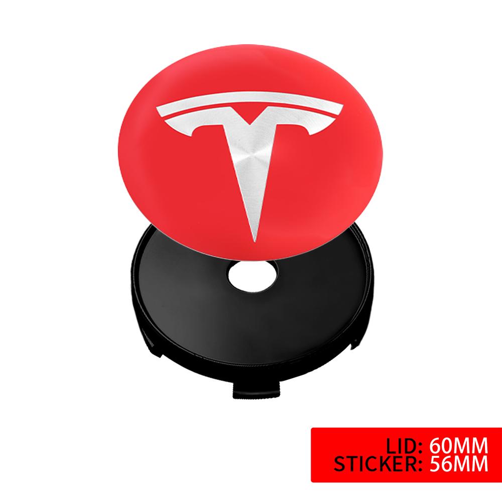 4pcs 56/60mm Car Wheel Center Cover Sticker Tire Hub Cap Badge Covers For Tesla Model 3 Model S Model X Model Y Coil Accessories