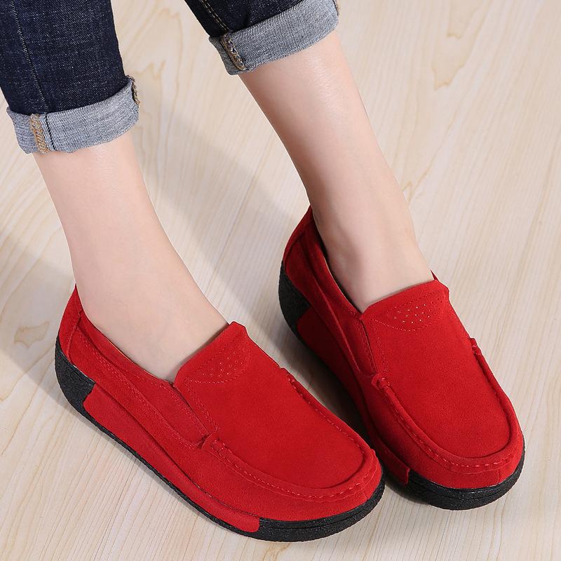 

Spring and autumn new Korean version of sponge cake women s single shoes heightened and thickened lazy one-pedal women s single shoes 35