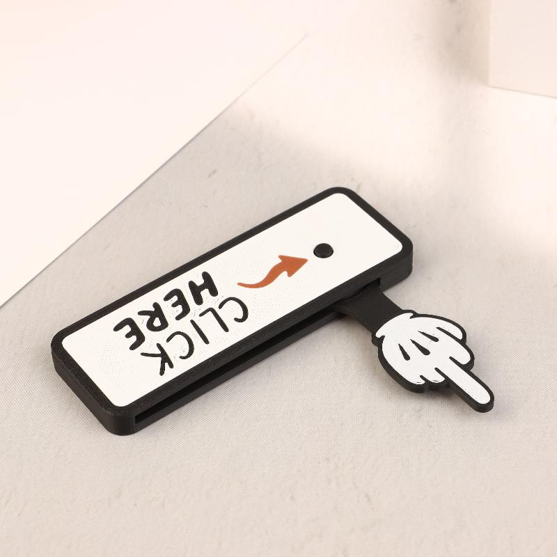 

3D-друкована Кнопка-сюрприз «Натисніть тут» Веселий подарунок для розіграшу Смішна іграшка-непосида з вискакуючим середнім пальцем