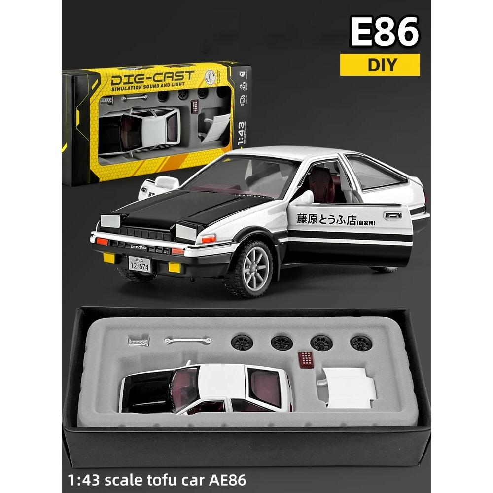1/43 Initial D AE86 Zonda DIY Detachable Assembly Alloy Diecasts & Toy Vehicles Car Model Miniature Scale Model Car for Children