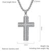 Men's Great Wall Patterned Stainless Steel Cross Pendant Necklace Fashion Jewelry for Gifts