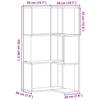 Corner Bookshelf 3 Shelves Smoked Oak Finish 50 X 50 X 102 Cm Engineered Wood