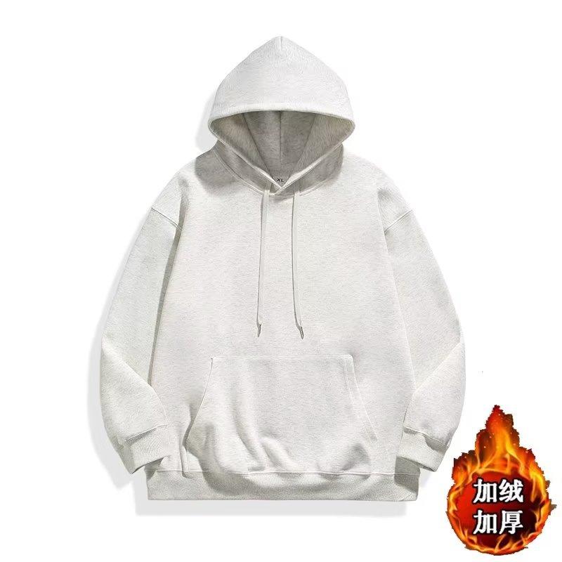 Fleece thickened sweater for men and women of the same 400g heavy Chinese cotton ins loose hooded autumn and winter clothes