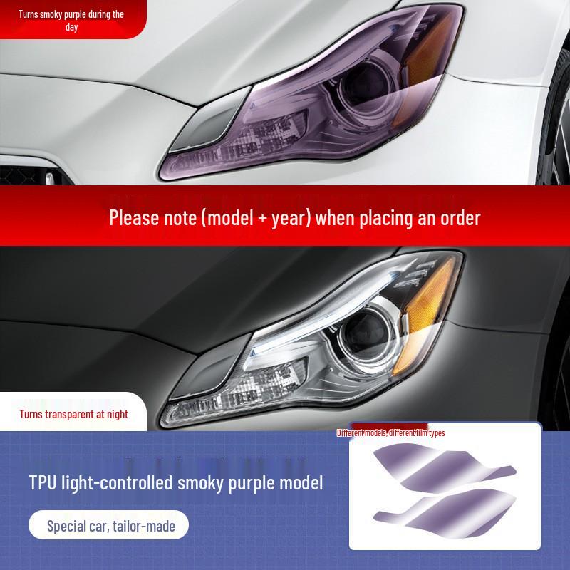 Smoked Black Headlight Film for Maserati Ghibli Levante – TPU Protective Sticker Modification