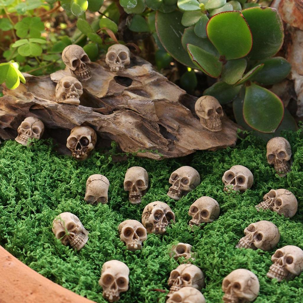 Dwarf Mini Skeleton Set: 20-Piece Halloween & Day of the Dead Decor for Flower Pots and Surfaces