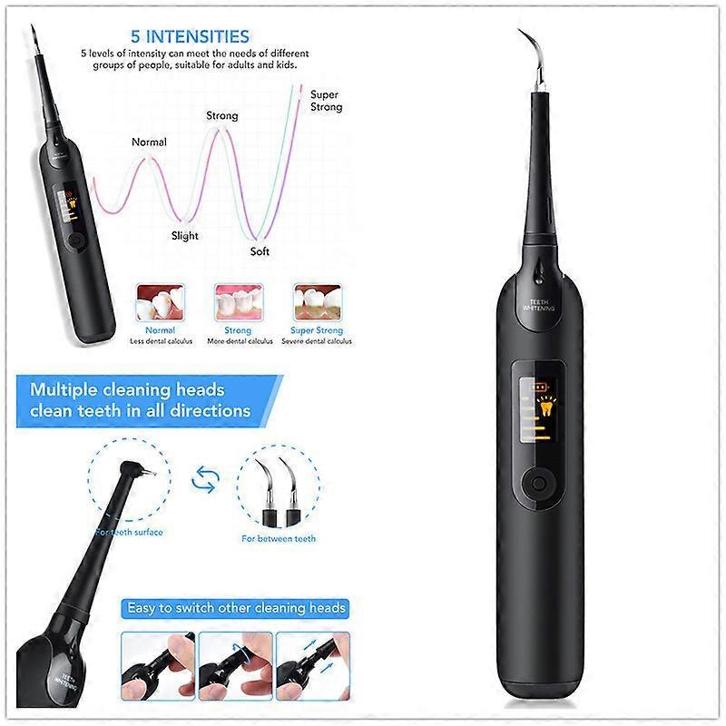 MIMIGO Electric Dental Calculus Remover, Ultrasonic Tooth Cleaner Portable Sonic Tartar Plaque Stain Remover for Teeth Cleaning Tools Kit