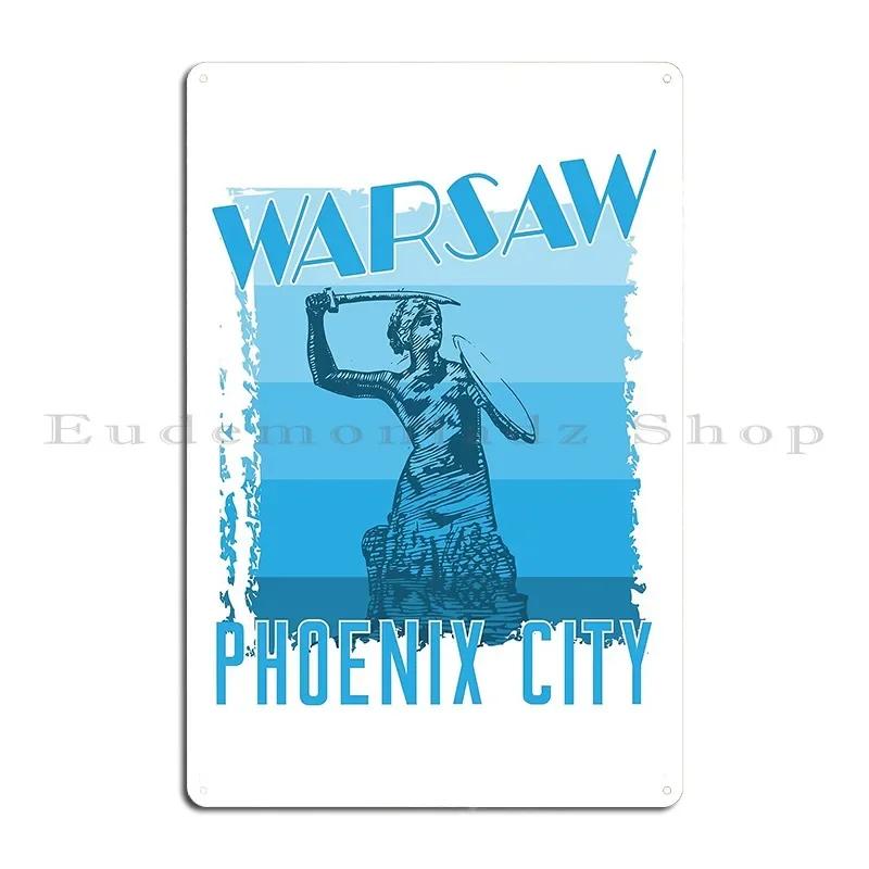 Warsaw Poland Warsaw Metal Plaque Poster Garage Sign Customize Garage Rusty Tin Sign Poster 20x30cm(7.8x11.8inch)