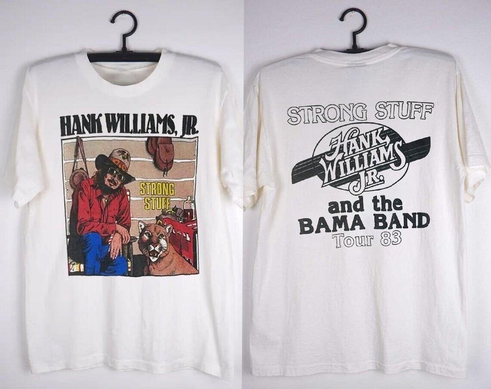 1983 Hank Williams Jr. & The Bama Band Strong Stuff Tour T-Shirt Unisex T-Shirt S