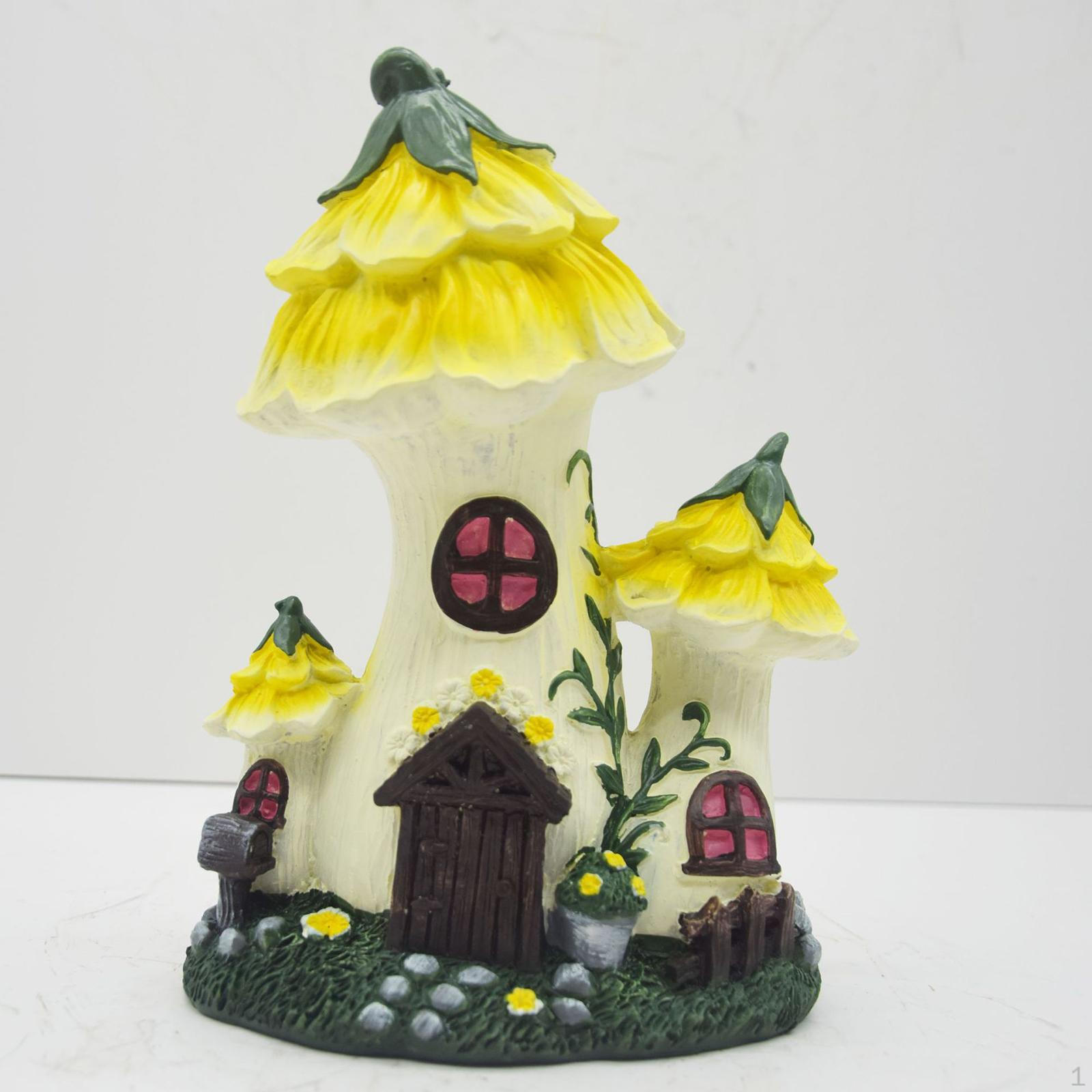

Фигурка Сказочный грибной домик Садовые аксессуары Микроландшафтное украшение Декоративное для жёлтый