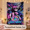 Benutzerdefinierter personalisierter Wandteppich, Jujutsu Kaisen Druck Benutzerdefinierter Name Text Wandkunst zum Aufhängen für Schlafzimmer