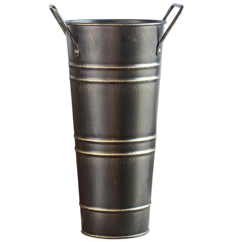 Vasos Metálicos Galvanizados para Floricultura Decoração Rústica de Fazenda Balde de Flores Suporte de Flores de Lata Rústico para Plantas Cortadas Decoração de Casa