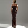 Off-Shoulder Bodycon Party Abend Langkleid 2026 Neu Damen Einzelschulter Ärmel Schlitz Elegant Kleider Rückenfrei Sexy Kleid