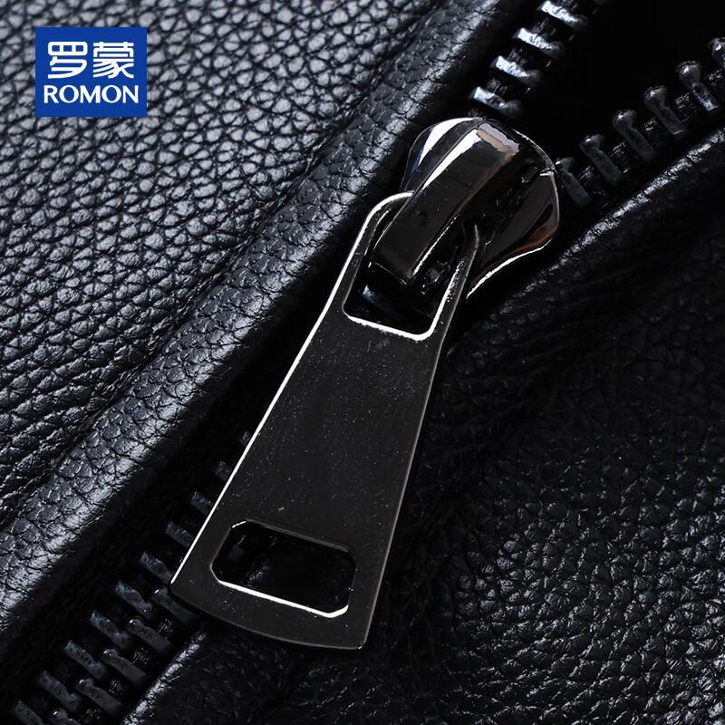 ROMON Men's Business Casual Thickened Cowhide Leather Jacket