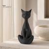 Cat Collectible Art Piece 3D Printed Meditating Figurine, Modern Abstract Sculpture with Cross-Legged Pose, Desk Decor Minimalist for Office
