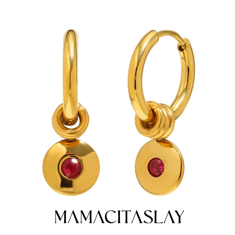 

MamacitaSlay 316L Stainless Steel Multi Colored Zircon Hoop Earrings 18K Gold Plated Waterproof Jewelry Women s Minimalist Gifts