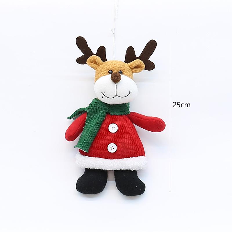 New knitted fabric small Santa Claus snowman elk doll Christmas tree holiday decoration pendant